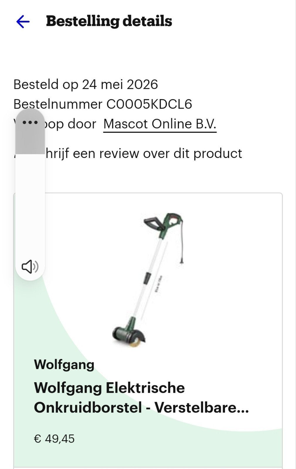 Wolfgang Elektrische Onkruidborstel - Verstelbaar, Tuin en Terras, Ophalen, Zo goed als nieuw