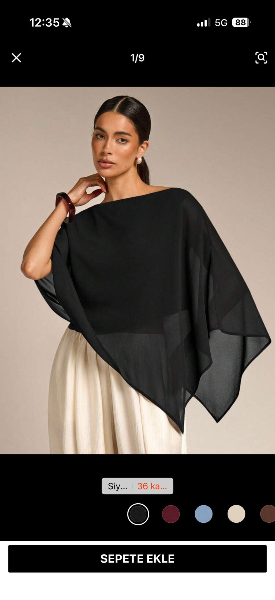 Zwarte Asymmetrische Poncho Top, Kleding | Dames, Verzenden, Zwart, Nieuw, Korte mouw