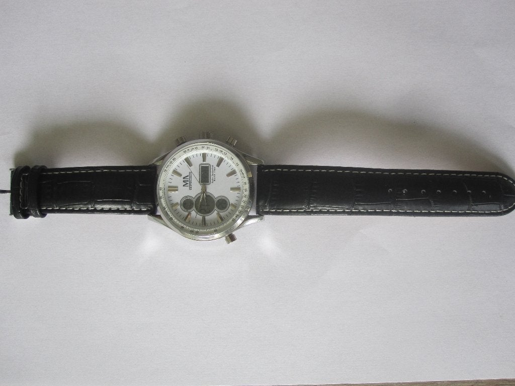 Meister Anker W345 heren horloge radio controlled staal leer, Overige merken, Leer, Staal, Verzenden