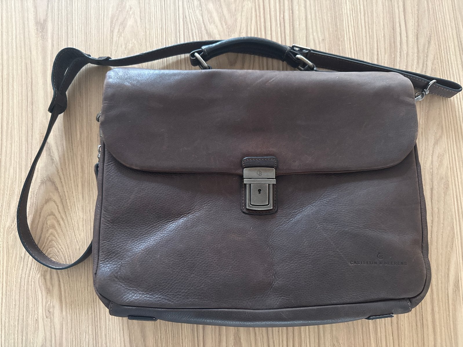 Castelijn & Beerens Leren Laptoptas/Aktetas - Bruin, Overige merken, Bruin, ., Nieuw