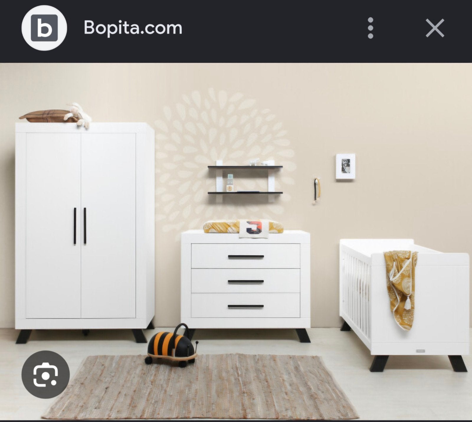 Bopita Babykamer Juno - Wit/Zwart (Complete Set), Ophalen, Gebruikt, Jongetje of Meisje