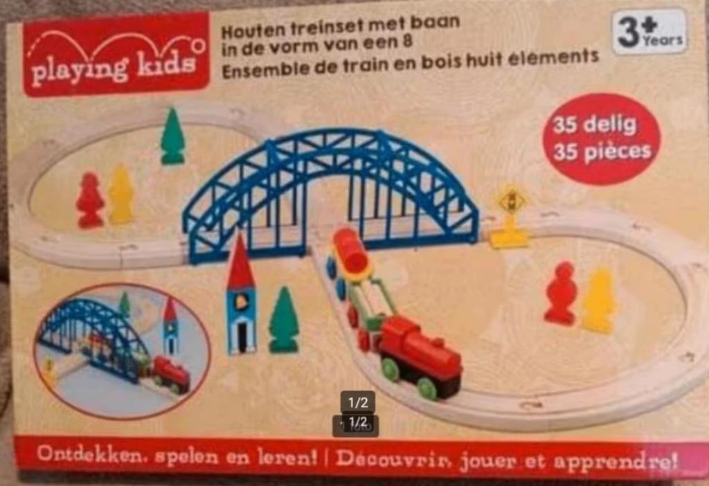 Houten treinbaan nieuw 35 delig geseald, Nieuw, Ophalen of Verzenden