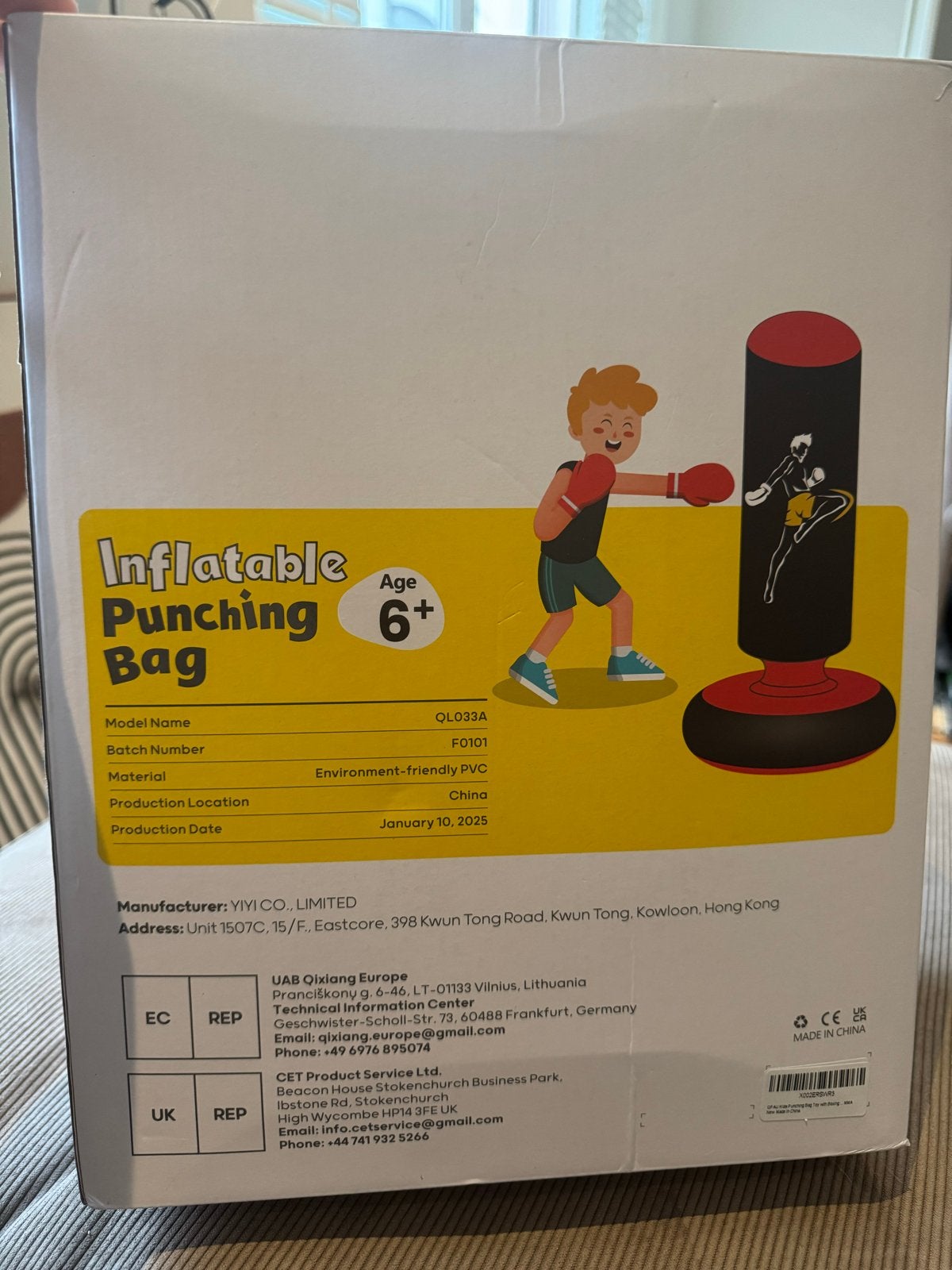 Opblaasbare Bokszak voor Kinderen - Leeftijd 6+, Sport en Fitness, Vechtsporten en Zelfverdediging, Groter dan maat XL, Overige