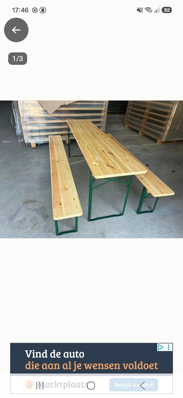 twee Biertafel 4 banken, Nieuw, Ophalen of Verzenden, Inklapbaar, Rechthoekig