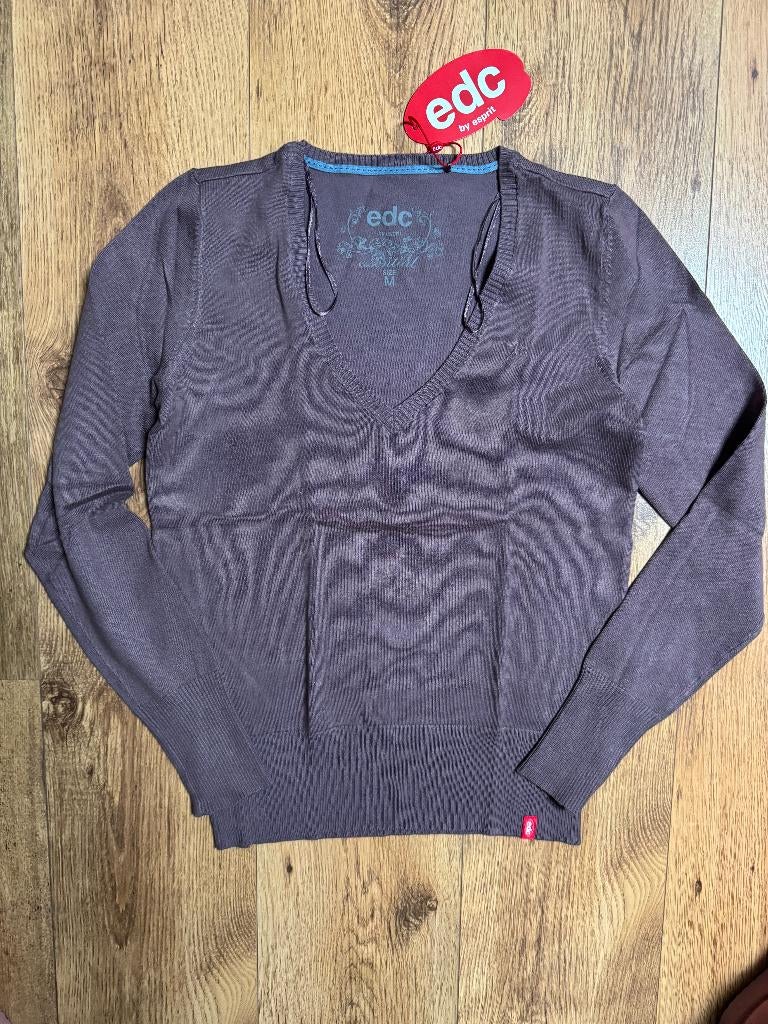 Esprit V-neck trui - aubergine - mt M - nieuw, Kleding | Dames, Truien en Vesten, Ophalen of Verzenden, Nieuw, Maat 38/40 (M)