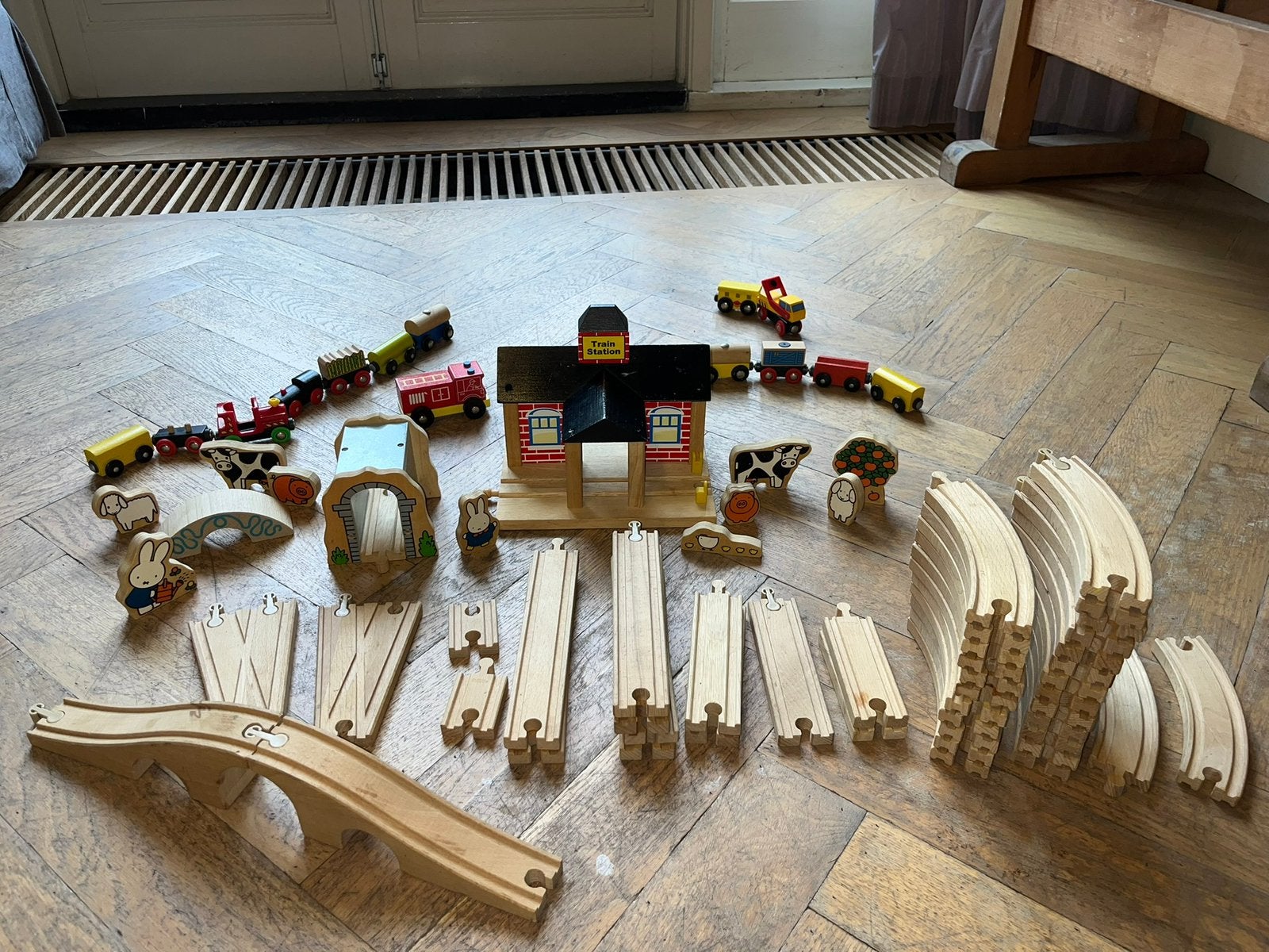 Houten Trein Speelgoed Set, Kinderen en Baby's, Speelgoed | Houten speelgoed, Ophalen of Verzenden, Zo goed als nieuw