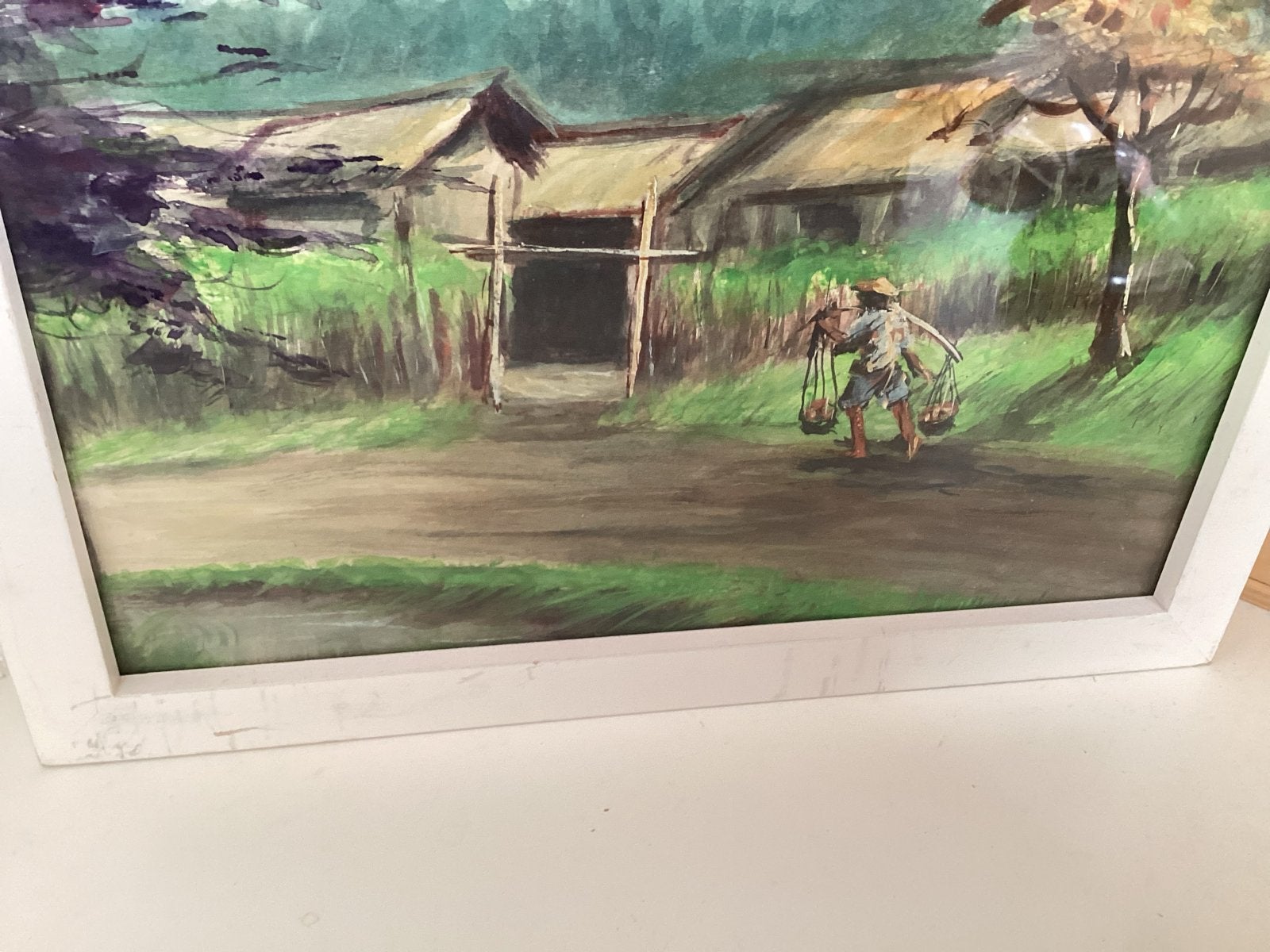 Schilderijtje uit Indonesië - 27,5 x 23 cm, Antiek en Kunst, Ophalen of Verzenden