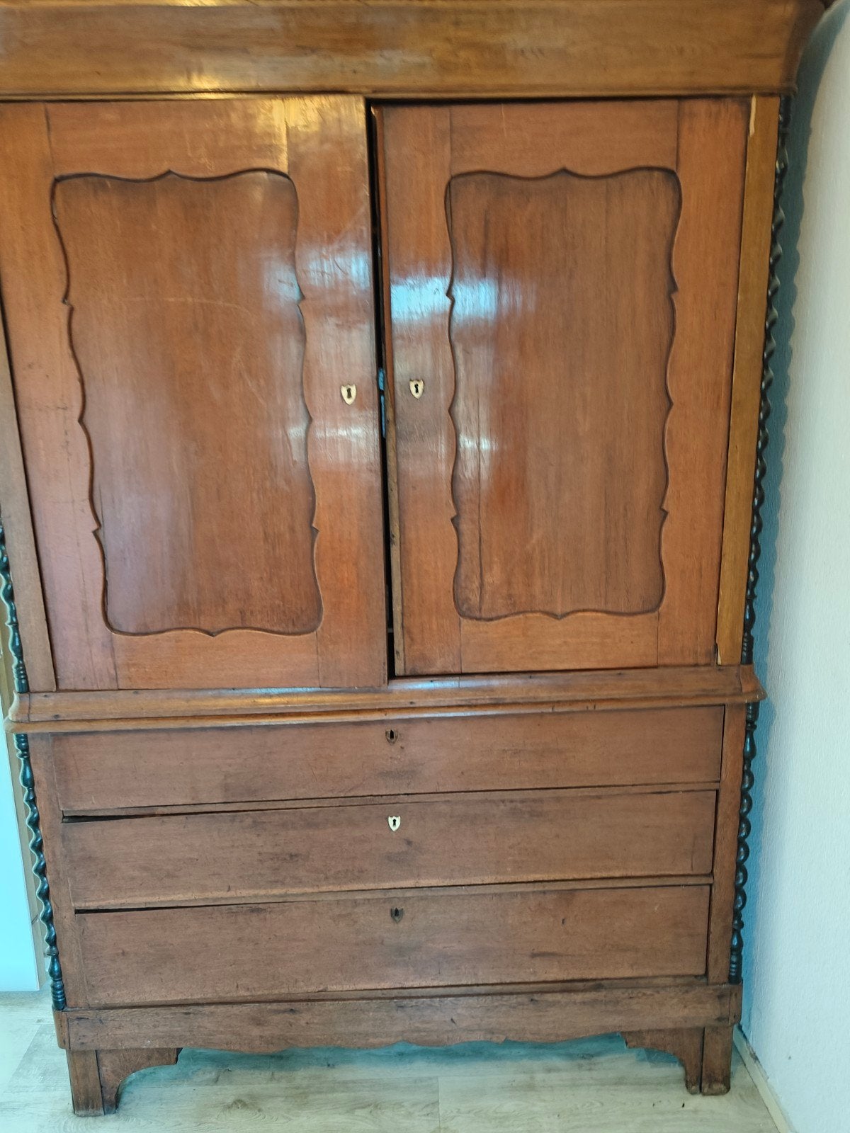 Biedermeier kabinet kast linnenkast antiek, Ophalen of Verzenden