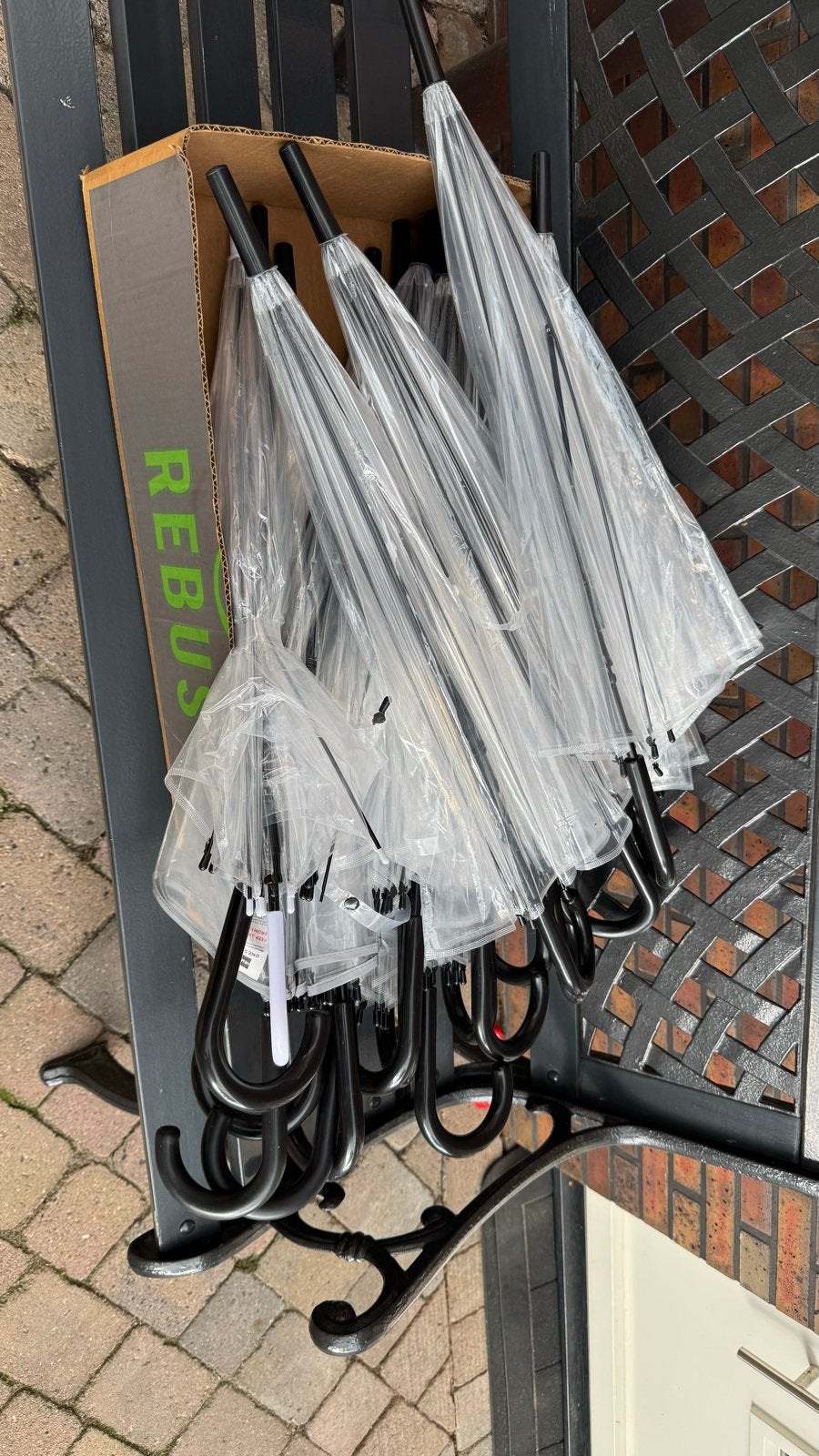 18 transparante paraplu's voor bruiloft of evenement, Sieraden, Tassen en Uiterlijk, Paraplu's, Ophalen, Transparant, Gebruikt