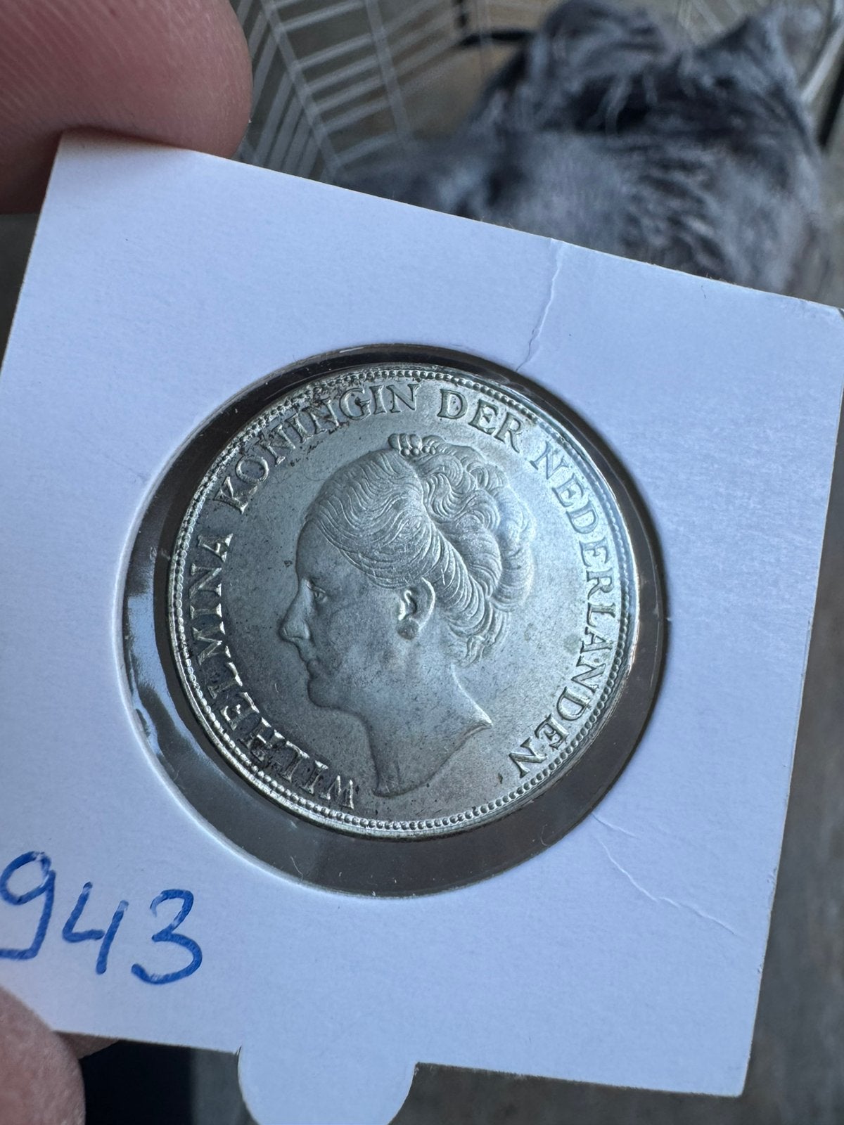 Zilveren 1 Gulden Koningin Wilhelmina 1943 Unc, Postzegels en Munten, Munten | Nederland, 1 gulden, Zilver, Ophalen of Verzenden