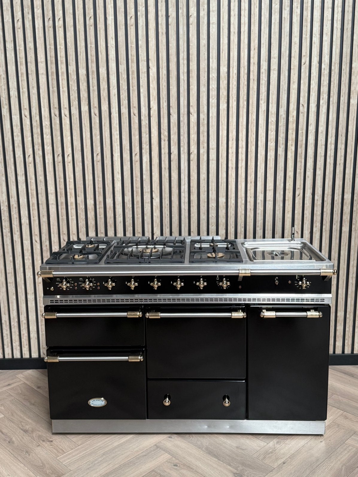 Lacanche Gas Zwart 140cm + Pizza oven + Hete Lucht, Witgoed en Apparatuur, Fornuizen, Hete lucht, 60 cm of meer, Ophalen of Verzenden