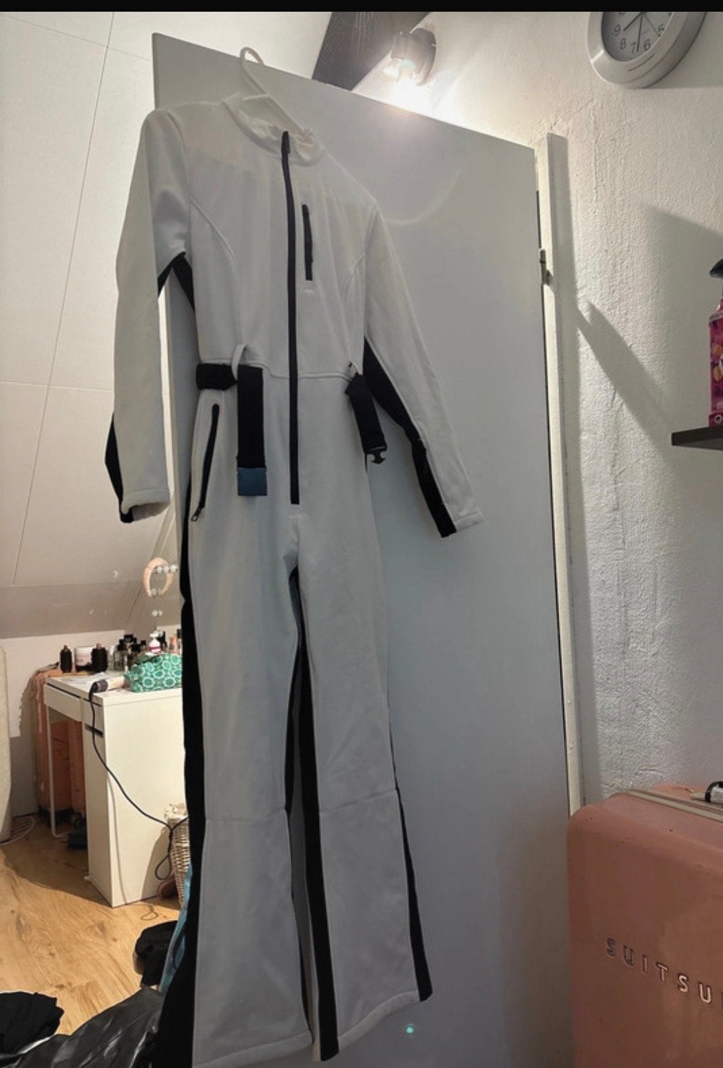 Zara Ski Pak Maat XL - Wit met Zwarte Details, Ophalen of Verzenden, Zo goed als nieuw, Maat 46/48 (XL) of groter, Pak