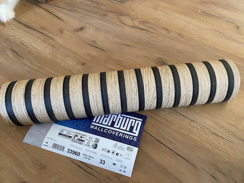 Marburg Wallcoverings - Houtnerf Behang (33960), Huis en Inrichting, Stoffering | Behang, Beige, minder dan 10 m², Ophalen