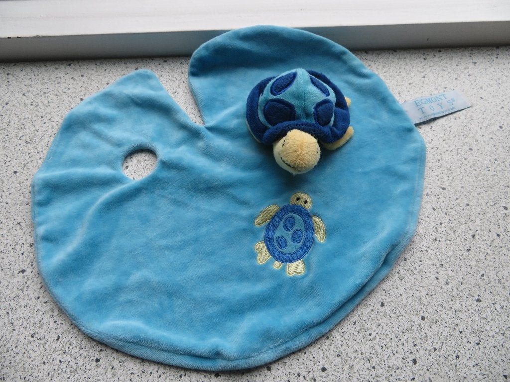 Knuffeldoek schhilpad merk Egmont Toys waterplas schildpadje, Overige typen, Blauw, Wasbaar, Ophalen of Verzenden