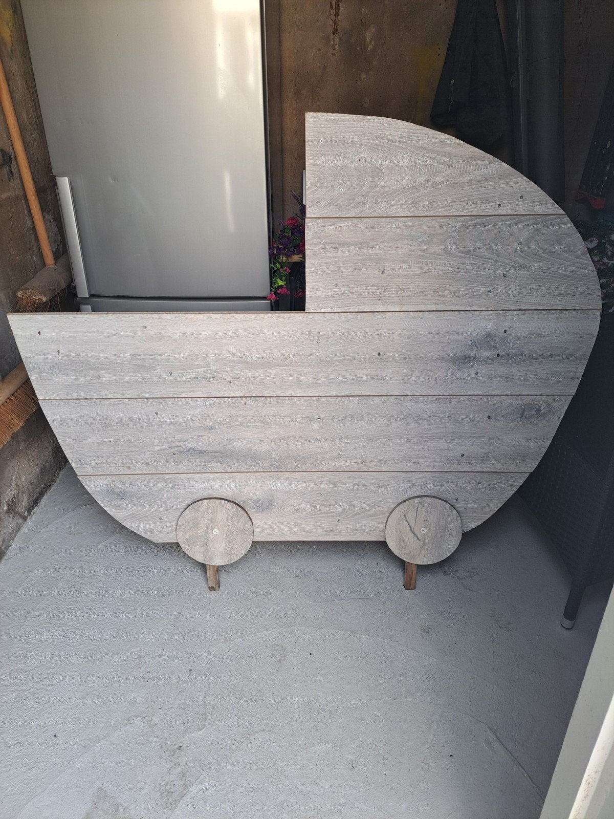 Houten Geboortebord Kinderwagen, Ophalen of Verzenden, Gebruikt