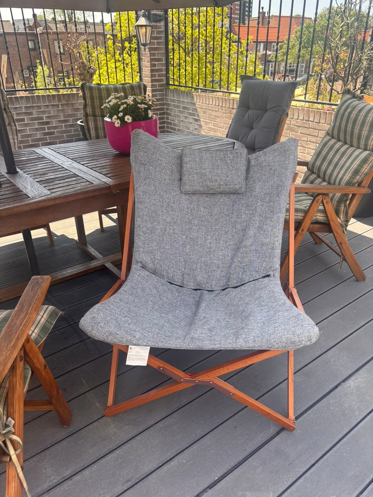 Bo-Camp Urban Outdoor Bloomsbury L vlinderstoel - Grey, Ophalen of Verzenden, Zo goed als nieuw, Campingstoel