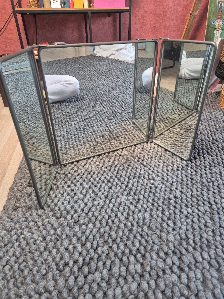 Ikea Drieluik Spiegel Grijs - Wandspiegel, Ophalen, Zo goed als nieuw, 75 tot 100 cm, Minder dan 100 cm