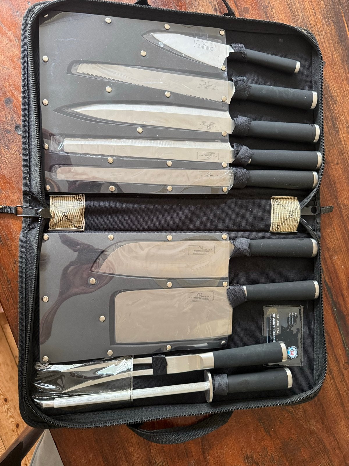 Global Metals International Messerset 12-delig, Overige typen, Nieuw, Ophalen of Verzenden, Zwart