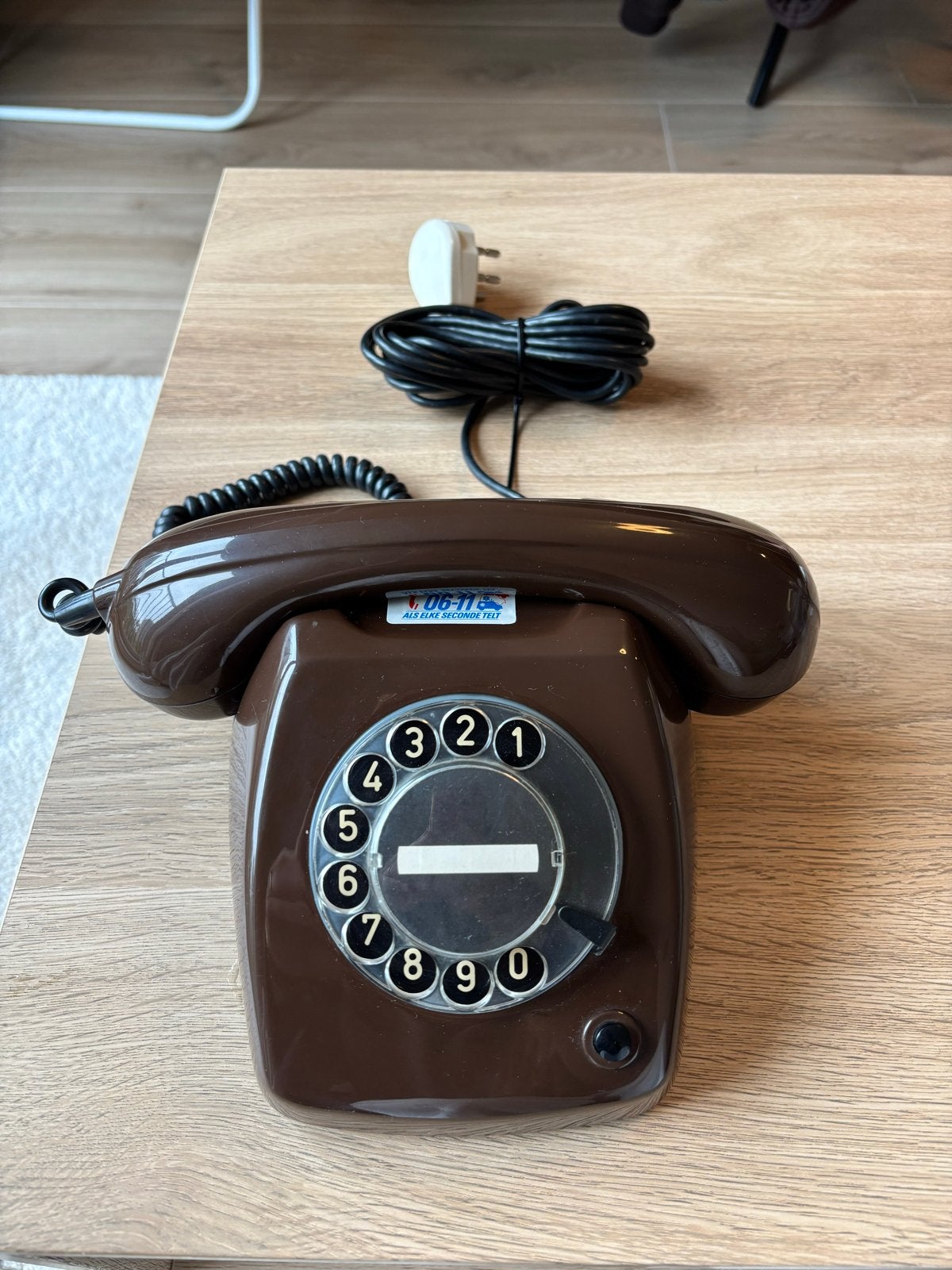 Vintage PTT Draaischijf Telefoon - Bruin, Telecommunicatie, Ophalen of Verzenden, Zo goed als nieuw, Bakeliet