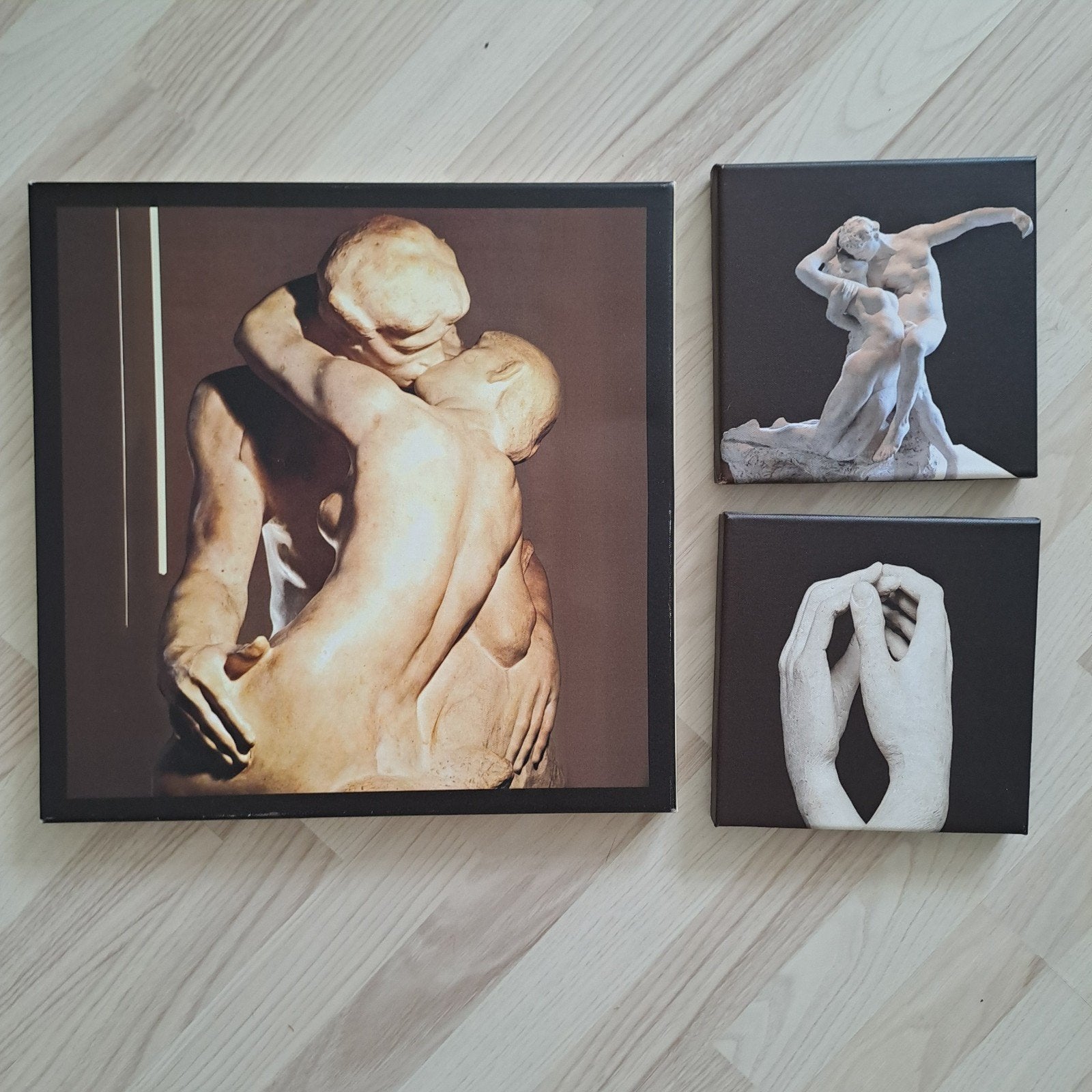 Set van 3 canvas doeken met beelden van Rodin, Ophalen of Verzenden, Schilderij
