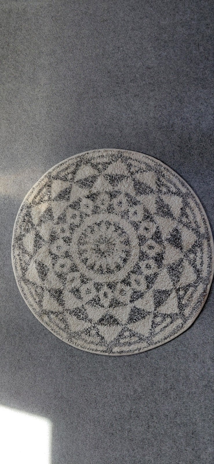 HKliving rond vloerkleed 80cm - Grijs/Wit, 50 tot 100 cm, Modern, Scandinavisch, Bohemien, Rond, Zo goed als nieuw