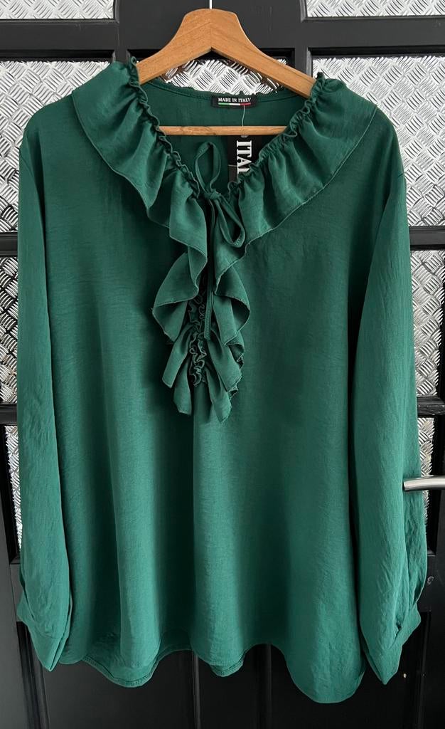 Groen shirt met roezel, Kleding | Dames, Ophalen of Verzenden, Nieuw, Groen, Shirt of Top
