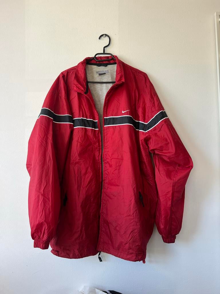 Nike Vintage Nylon Jack - Sportswear Unisex Oversized XL, Ophalen of Verzenden, Gedragen, Maat 56/58 (XL), Rood