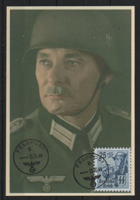 K39) postkaart Foto van een Duitse officier, privé-uitgave, Verzenden, BRD, Gestempeld