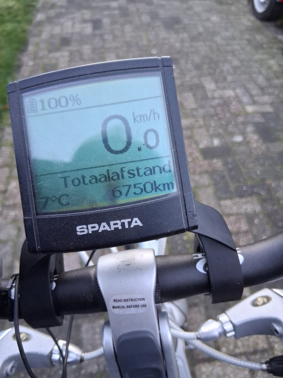 Sparta elektrische fiets met 100% accu capaciteit, Fietsen en Brommers, Ophalen of Verzenden, Gebruikt, 50 km per accu of meer