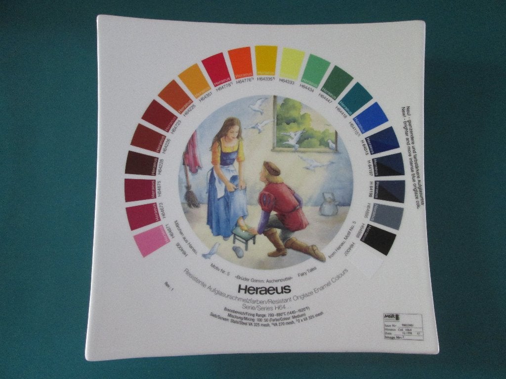 porseleinverf kleurencirkel wandbord Cinderella Assepoester, Ophalen of Verzenden