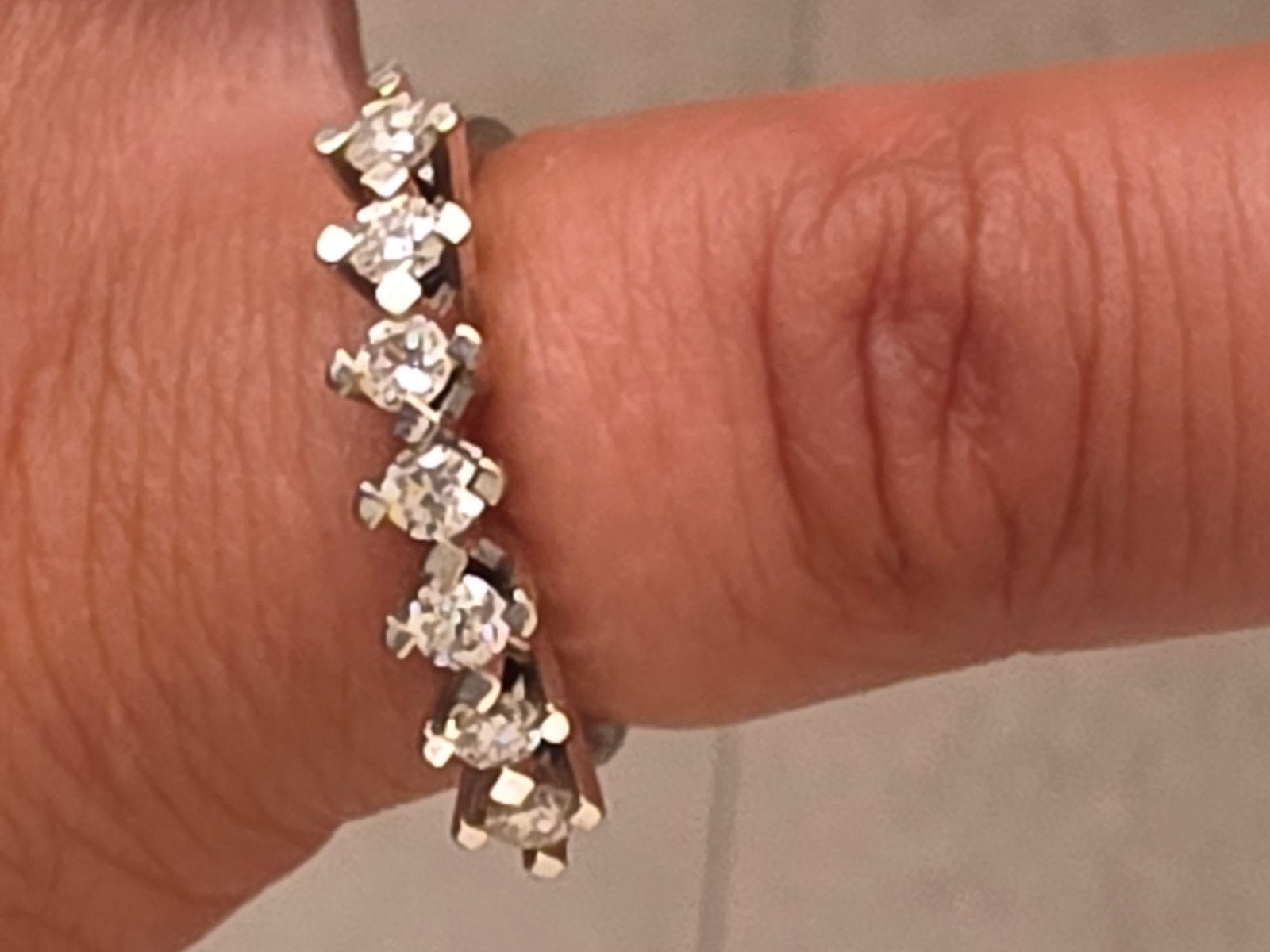 18 karaat massief wit goud diamant ring, Sieraden, Tassen en Uiterlijk, Ringen, Verzenden, Wit, Zo goed als nieuw, 17 tot 18