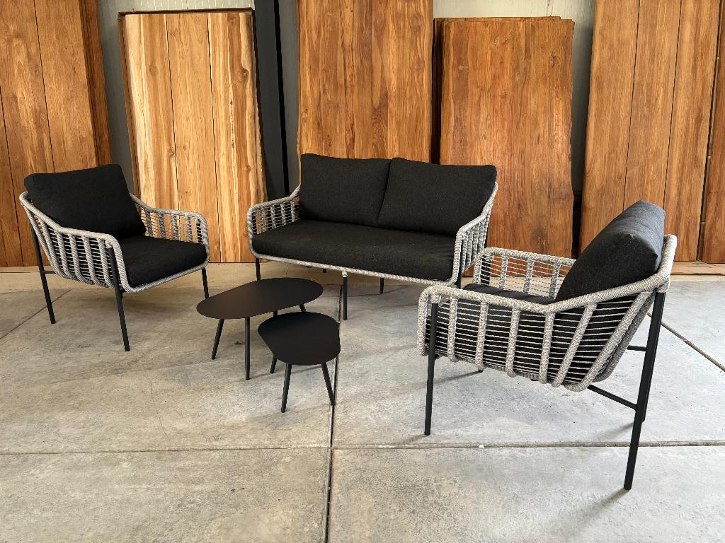 Loungehoek Nayan aluminium antraciet incl. 1 gratis footrest, Ophalen, Bank, Loungeset, 7 zitplaatsen