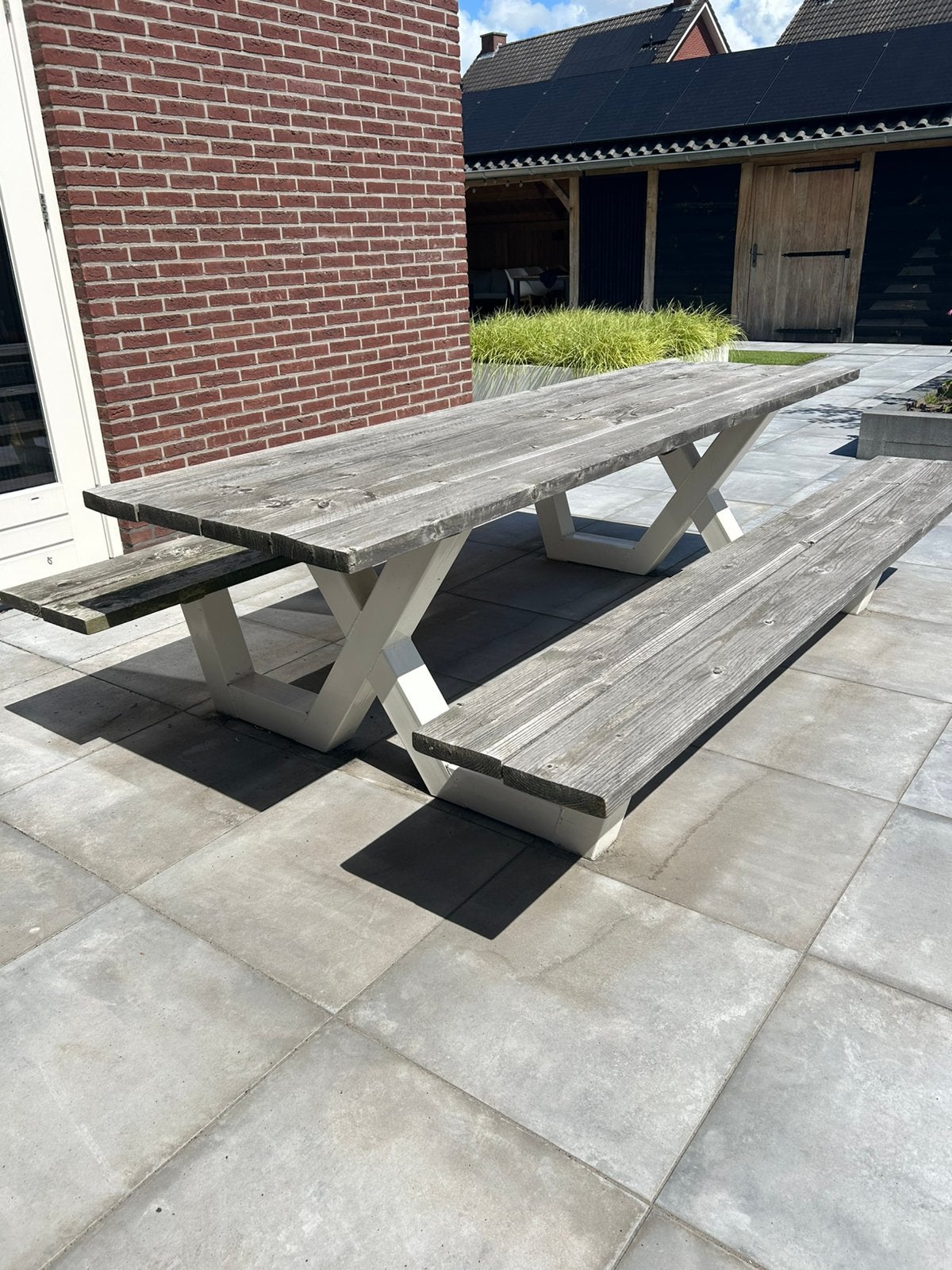 Douglas houten picknicktafel, Ophalen, Zo goed als nieuw, Rechthoekig, Hout