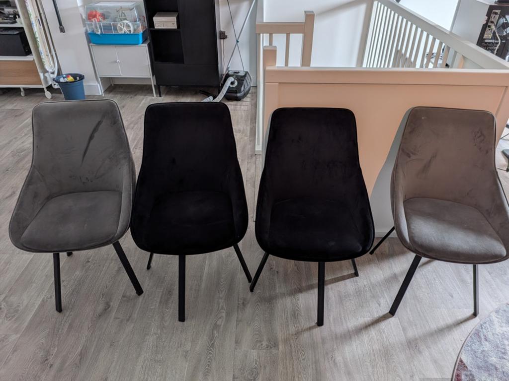 4 draaibare suède stoelen van Eijerkamp, Ophalen, Gebruikt, Overige kleuren, Vier