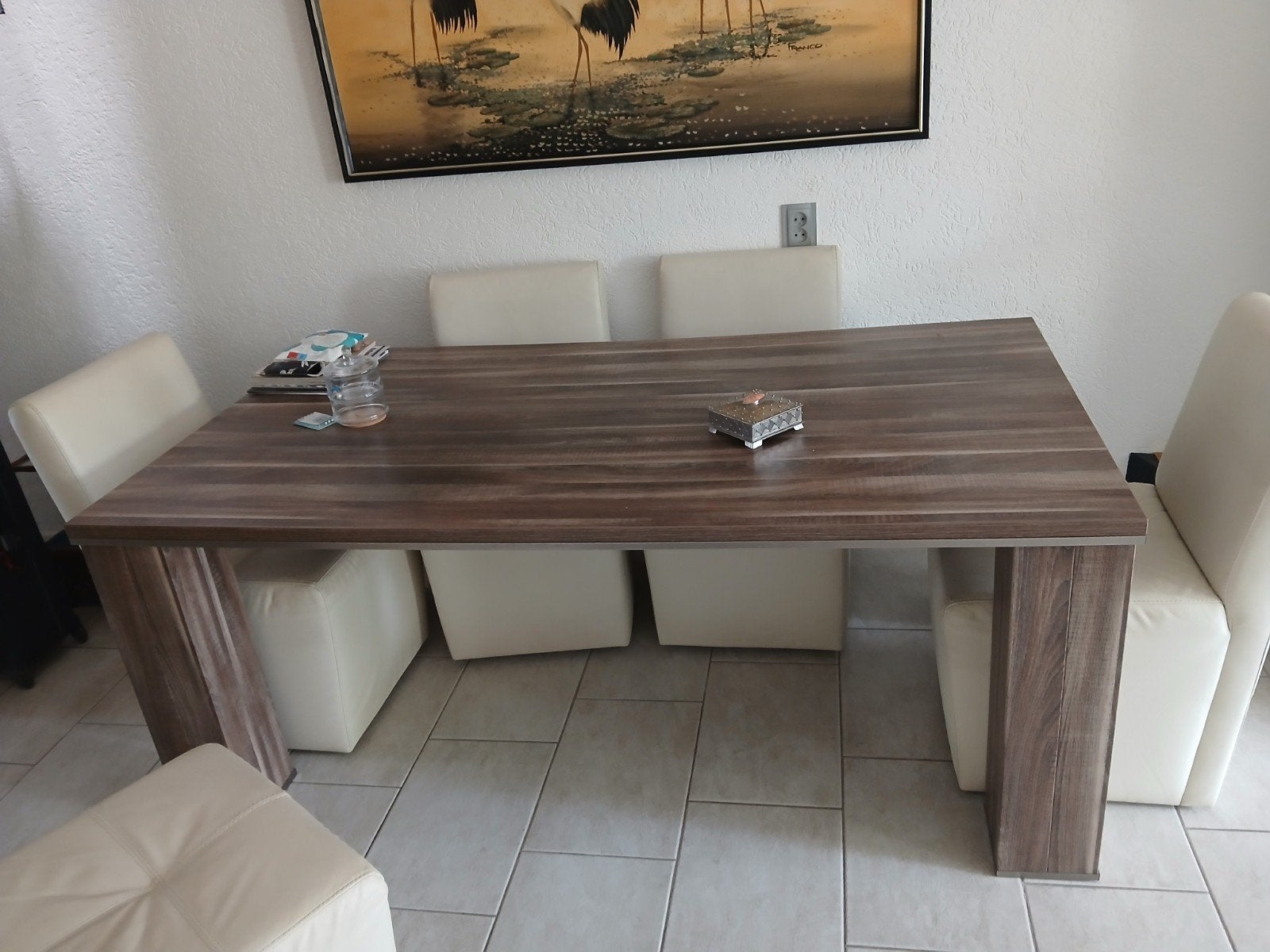 Eettafel met 6 stoelen - Modern en comfortabel, Huis en Inrichting, Tafels | Eettafels, Ophalen, Gebruikt, 50 tot 100 cm, Vijf personen of meer