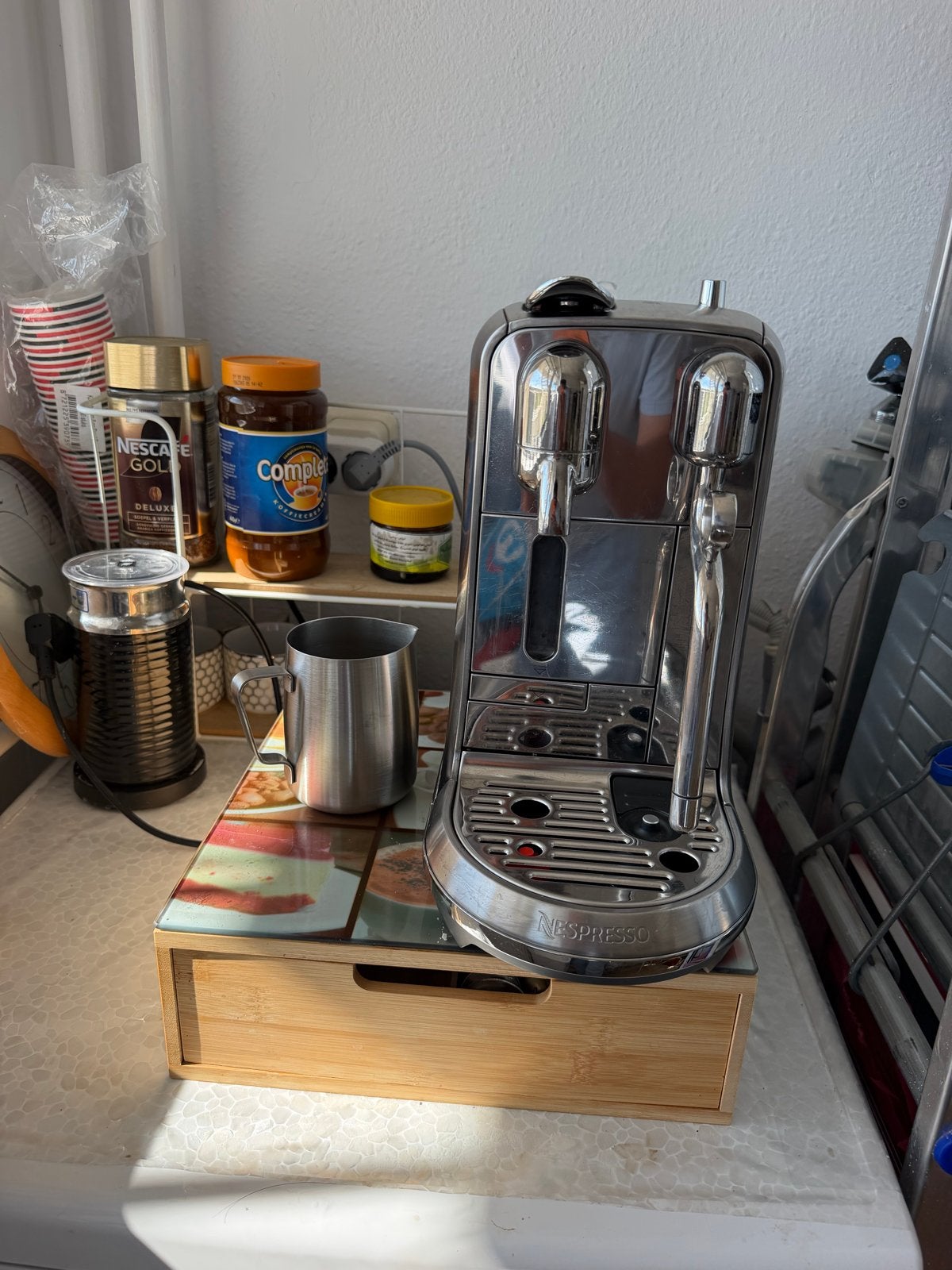 Nespresso Creatista Plus - Zilveren Espresso Machine, Witgoed en Apparatuur, Espresso apparaat, Ophalen of Verzenden, Zo goed als nieuw