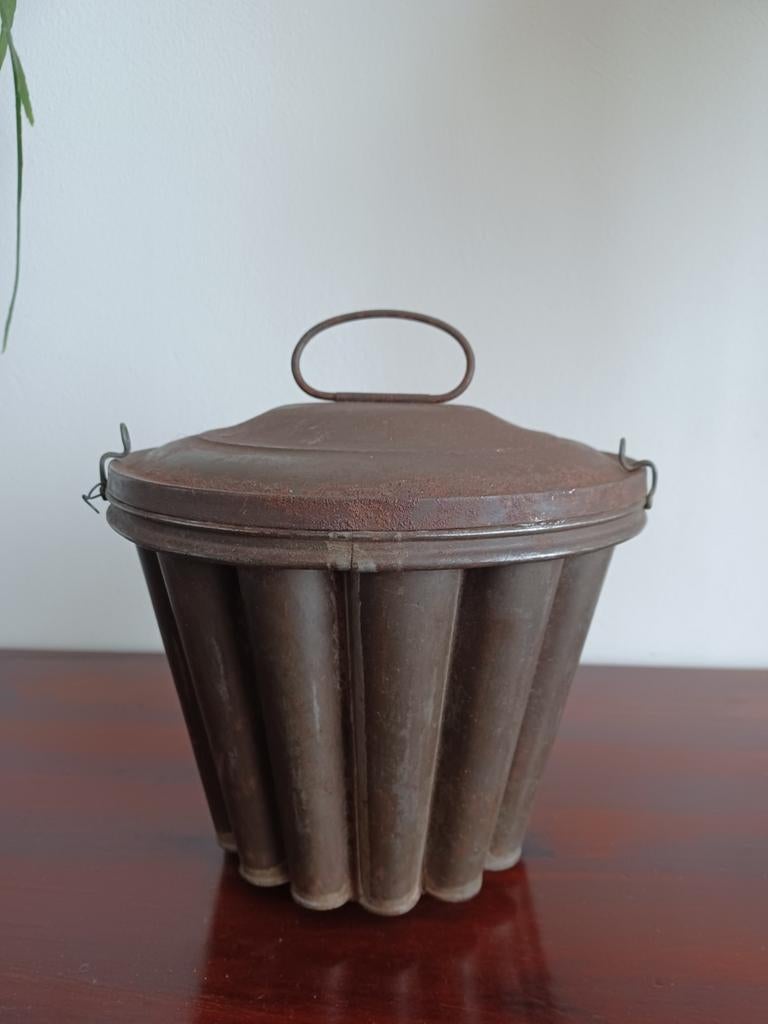 Antieke puddingvorm met deksel - 17x20 cm, Ophalen of Verzenden, Gebruikt