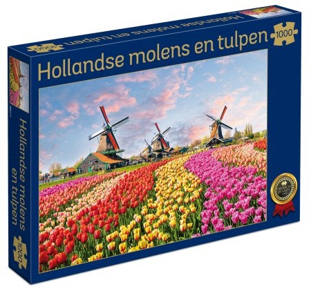 Hollandse Tulpen en Molens 1000 stukjes, Ophalen of Verzenden, 500 t/m 1500 stukjes, Nieuw, Legpuzzel