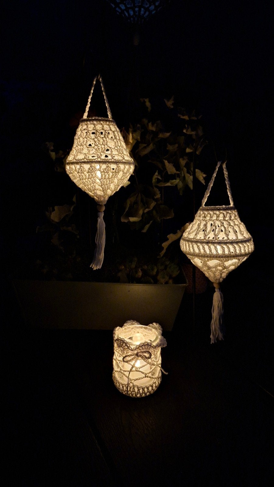 Gehaakte lampionnen en windlichtje, Ophalen of Verzenden, Nieuw, Haken, Overige typen