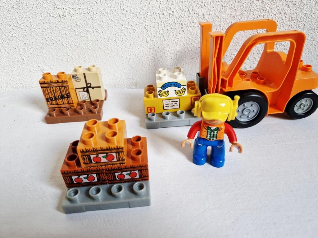Duplo heftruck met pallets vracht, Kinderen en Baby's, Ophalen of Verzenden, Gebruikt, Duplo