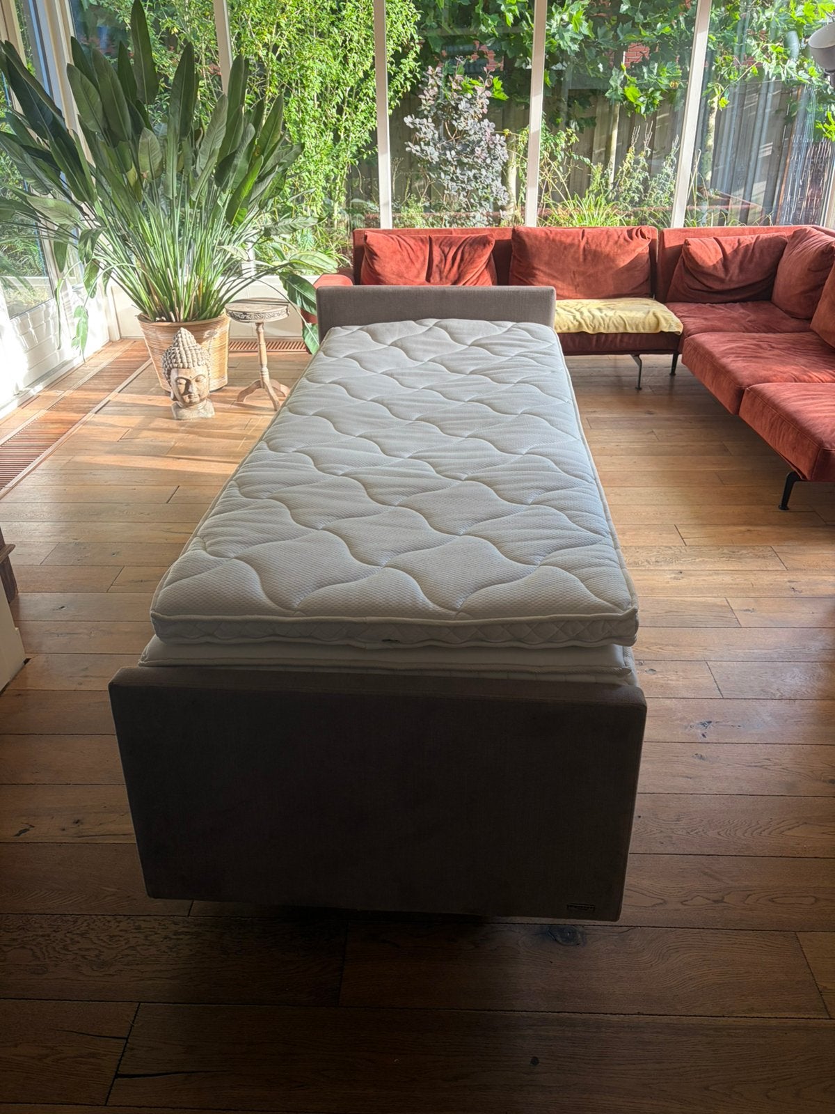 Compleet luxe bed | Avek Ouro 900 matras + Talalay topper, Ophalen, Gebruikt, 90 cm, Eenpersoons