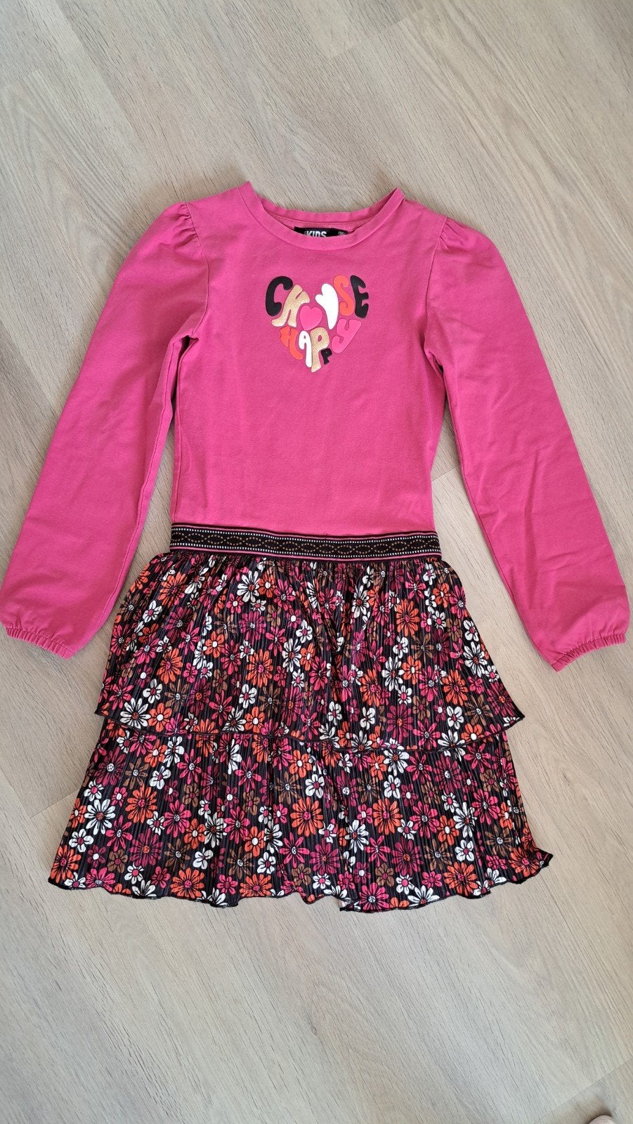 Leuk roze jurkje met bloemenprint voor meisjes, Ophalen, Gebruikt, Meisje, Terstal