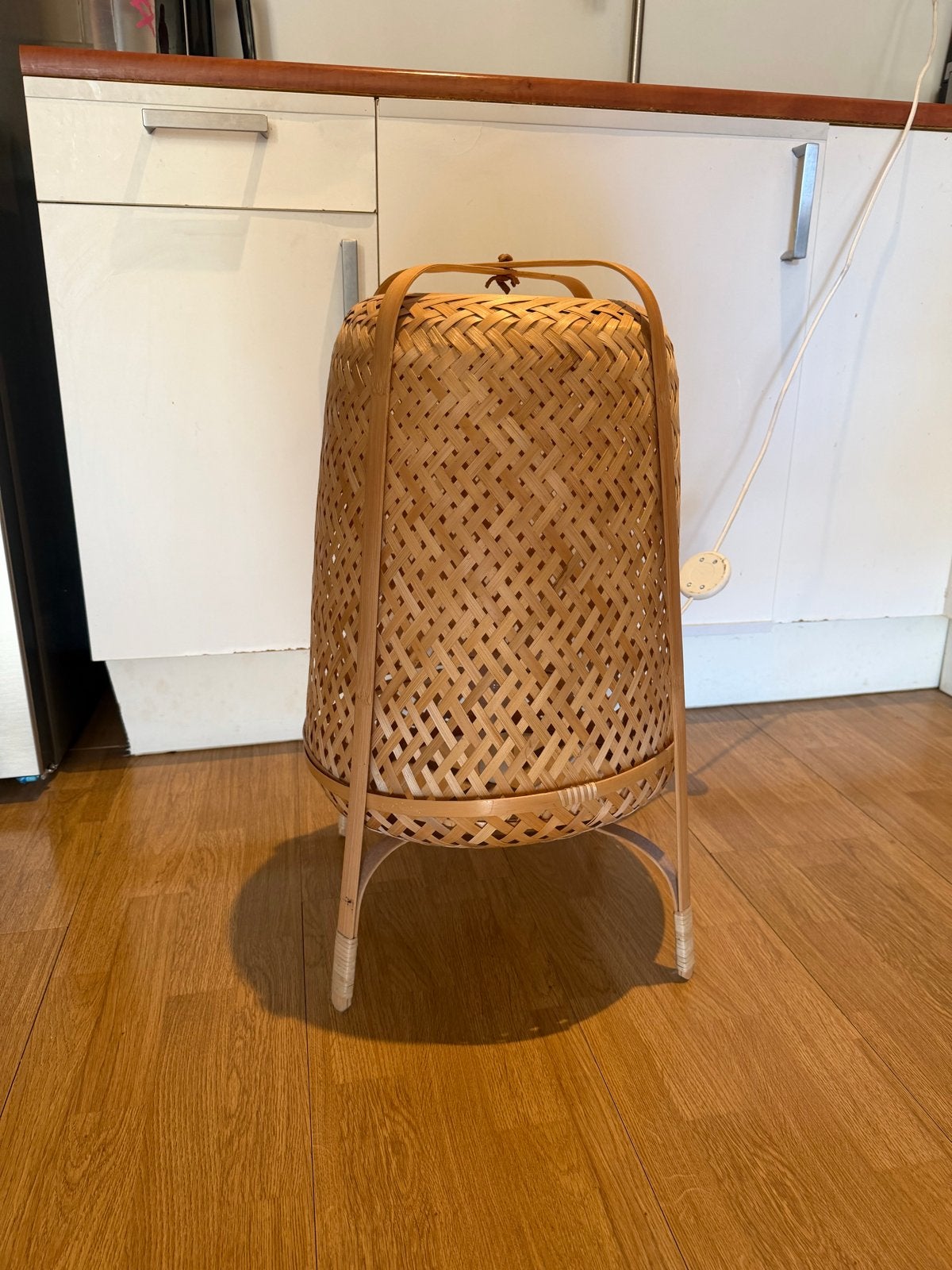 Rieten kamerlamp inclusief lampje, Ophalen, Gebruikt, Natuurlijk materiaal, Overige fittingen