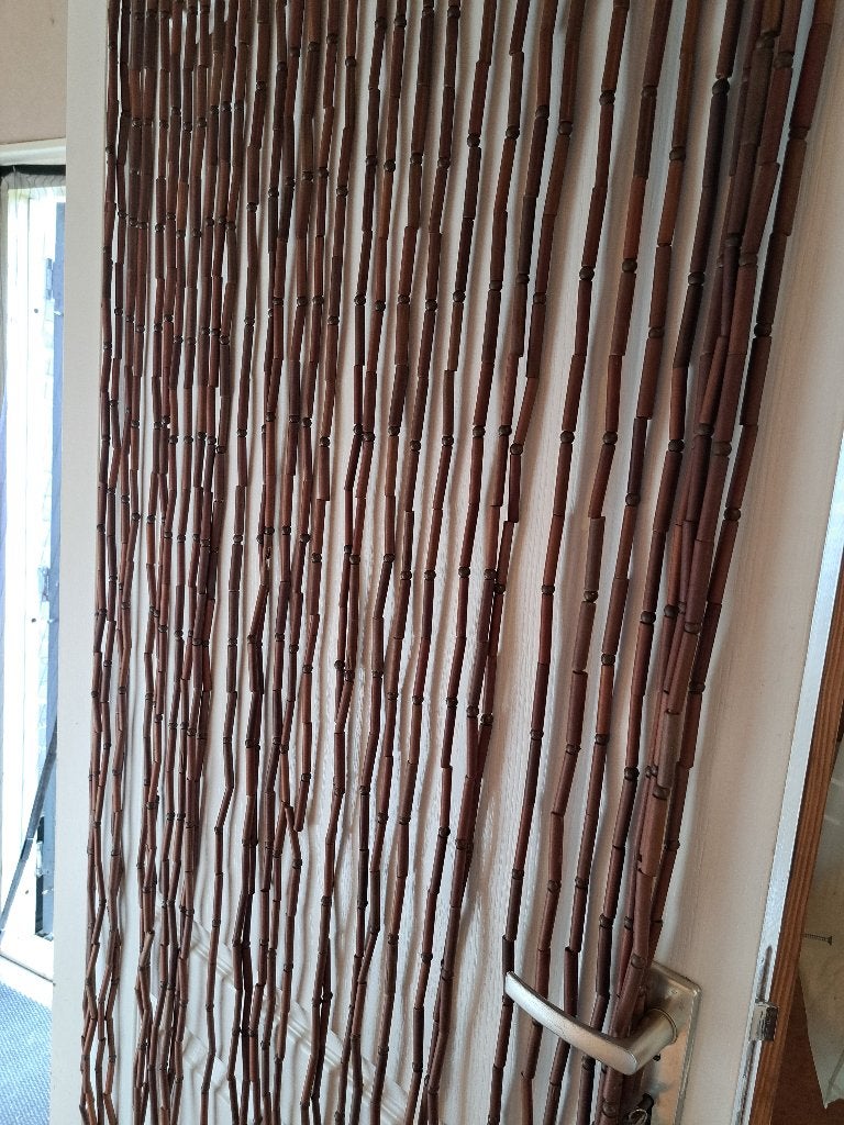 vintage vliegengordijn, 90 cm, Gebruikt, Bruin, Ophalen of Verzenden