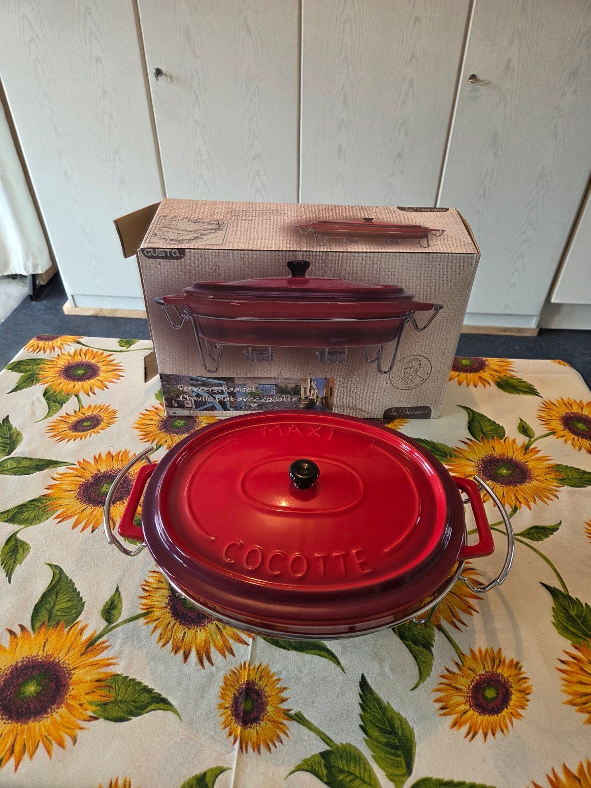 Gusta Ovenschaal met Cocotte - Rood, Overige typen, Gusta, Ophalen of Verzenden, Zo goed als nieuw