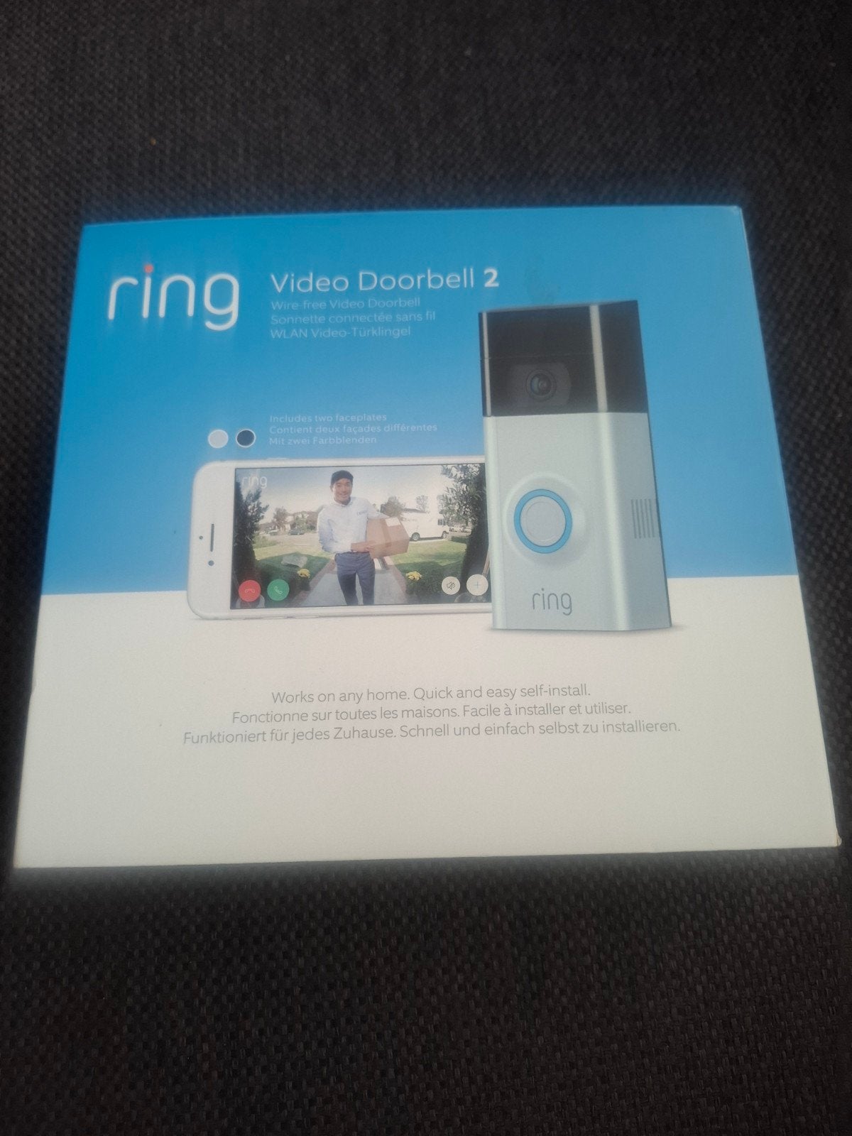 Ring 2 video deurbel inclusief a..c..c..u in doos, Ophalen of Verzenden, Bewegingsdetectiesensor, Zo goed als nieuw, Draadloos