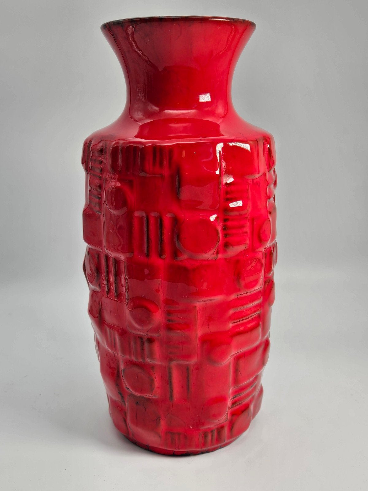 Vintage Ubelacker Vaas - Rood Keramiek - West Germany, Ophalen of Verzenden