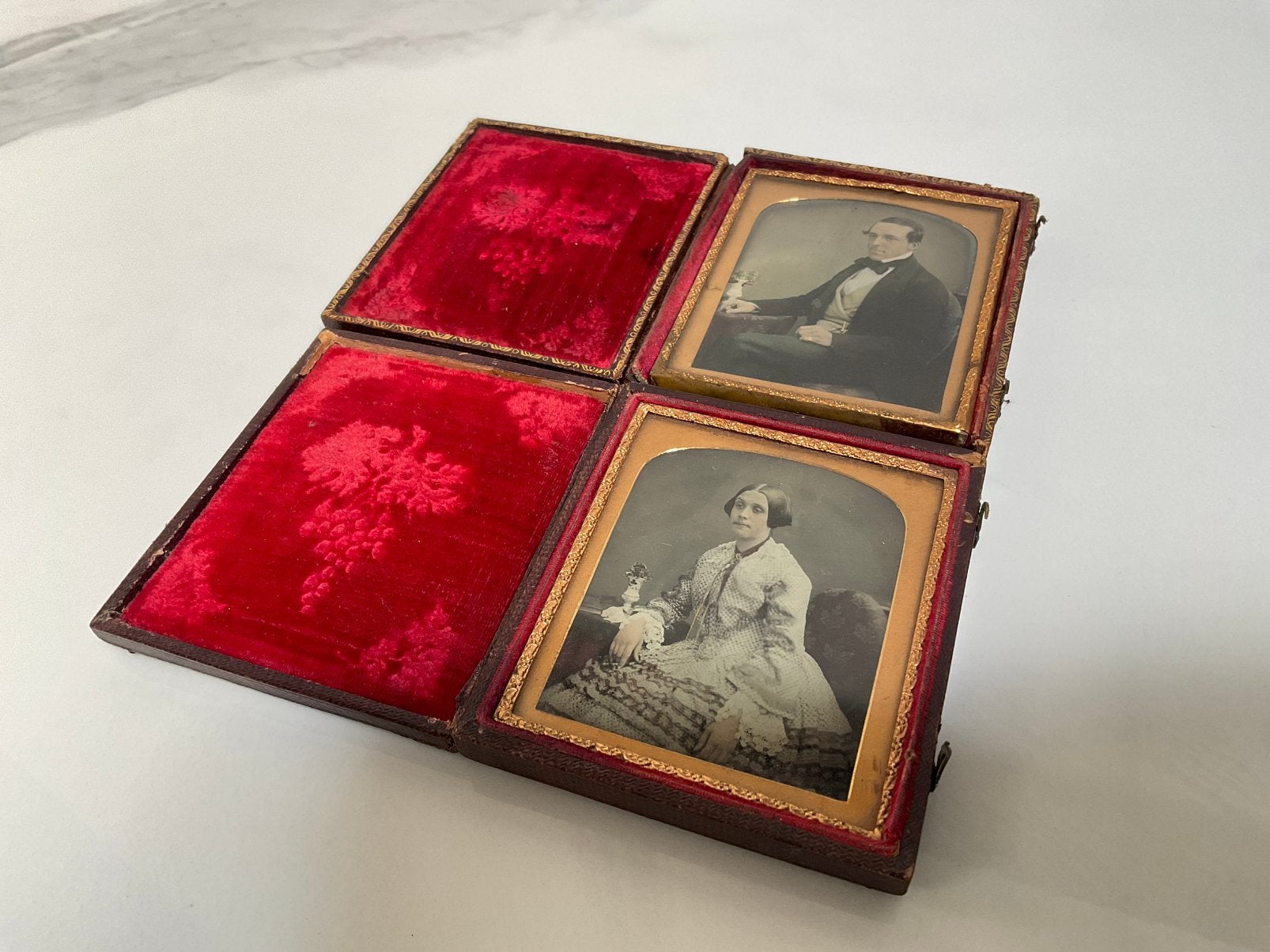 2 stuks Ambrotypie ca 1875, Dame en Heer, Antiek en Kunst, Ophalen of Verzenden