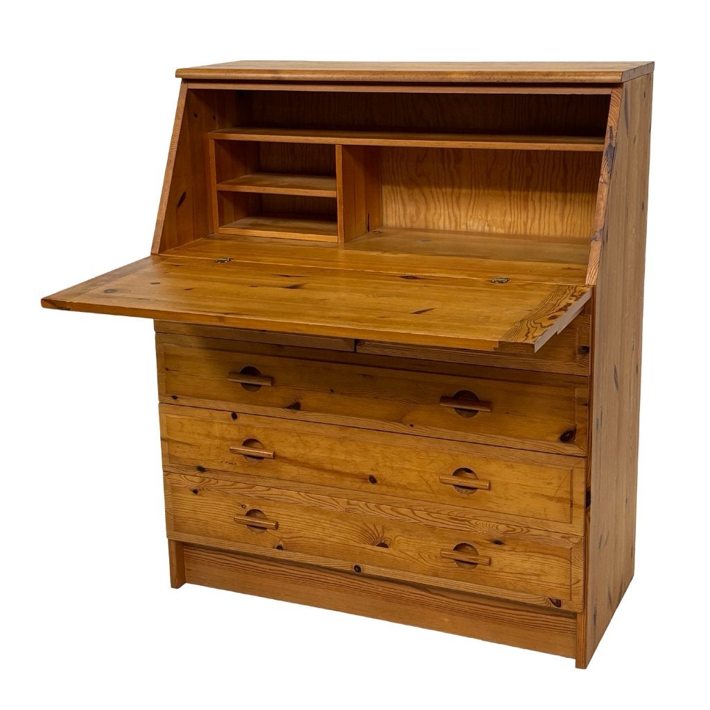 Vintage Secretaire werkplek grenenhout pine jaren 80 design, Vintage Secretaire, Vintage Secretaire, Ophalen of Verzenden, Vintage Secretaire