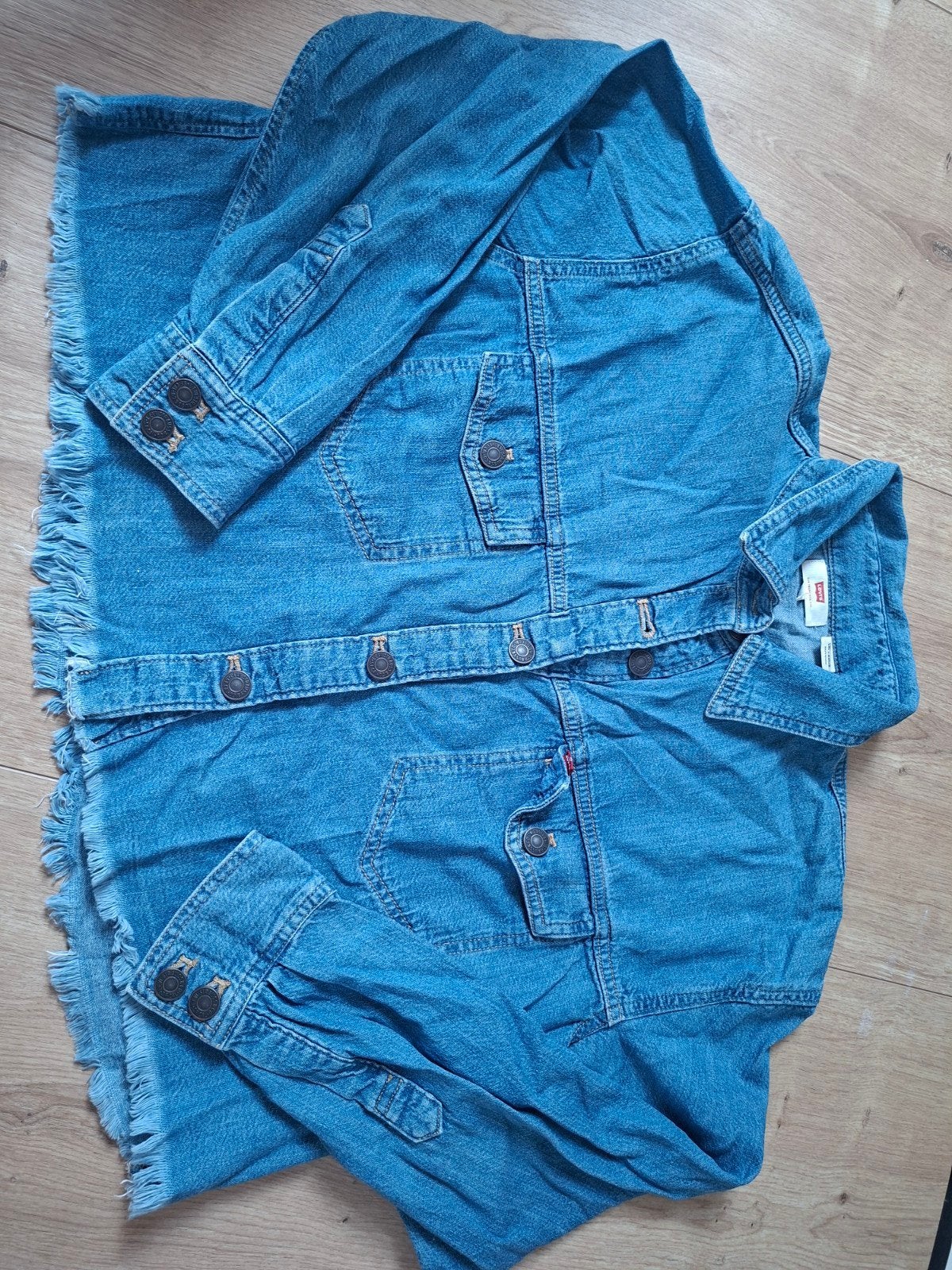 Levi's spijkerblouse met franjes - Maat XS, Kleding | Dames, Blauw, Ophalen of Verzenden, Maat 34 (XS) of kleiner, Gedragen